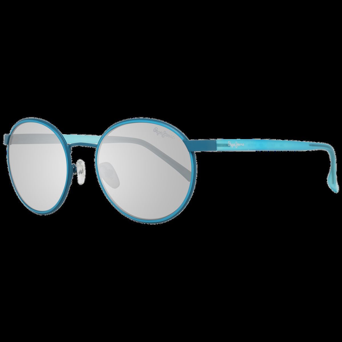 Runde blaue Sonnenbrille mit Metallrahmen