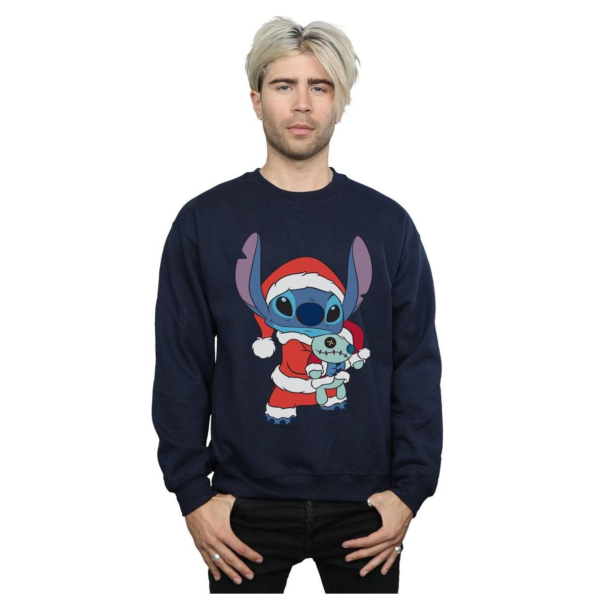 Weihnachts-Sweatshirt mit Stitch-Grafik