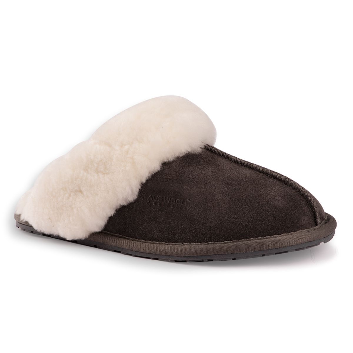 Hausschuhe aus Wolle, Wildleder und Shearling