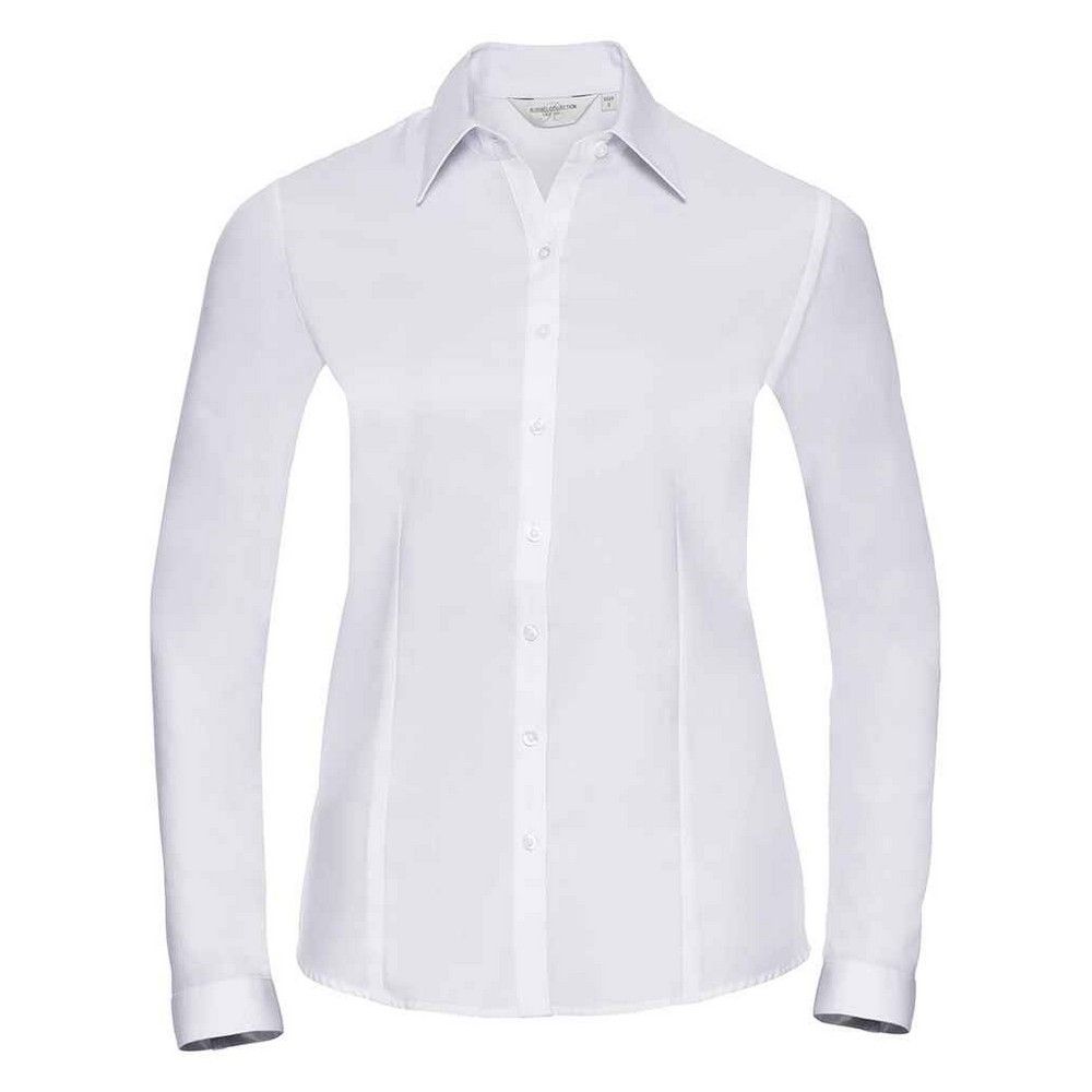 Russell Collection - Formelles Hemd für Damen Langärmlig (Weiß)