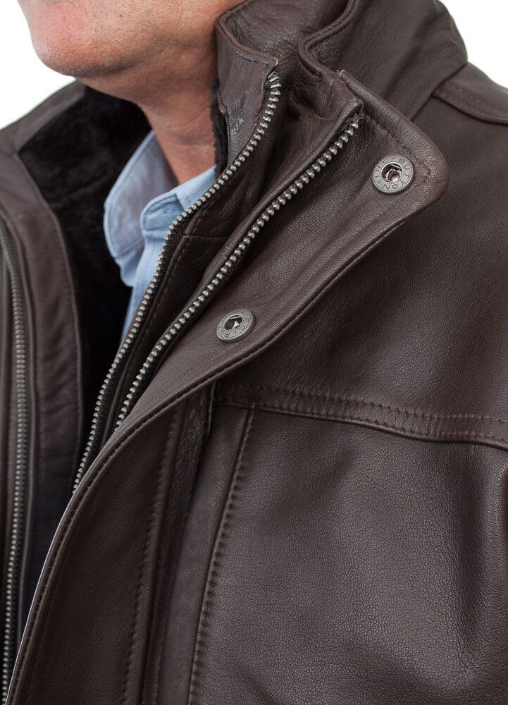 Warme mittellange Jacke aus Nappaleder