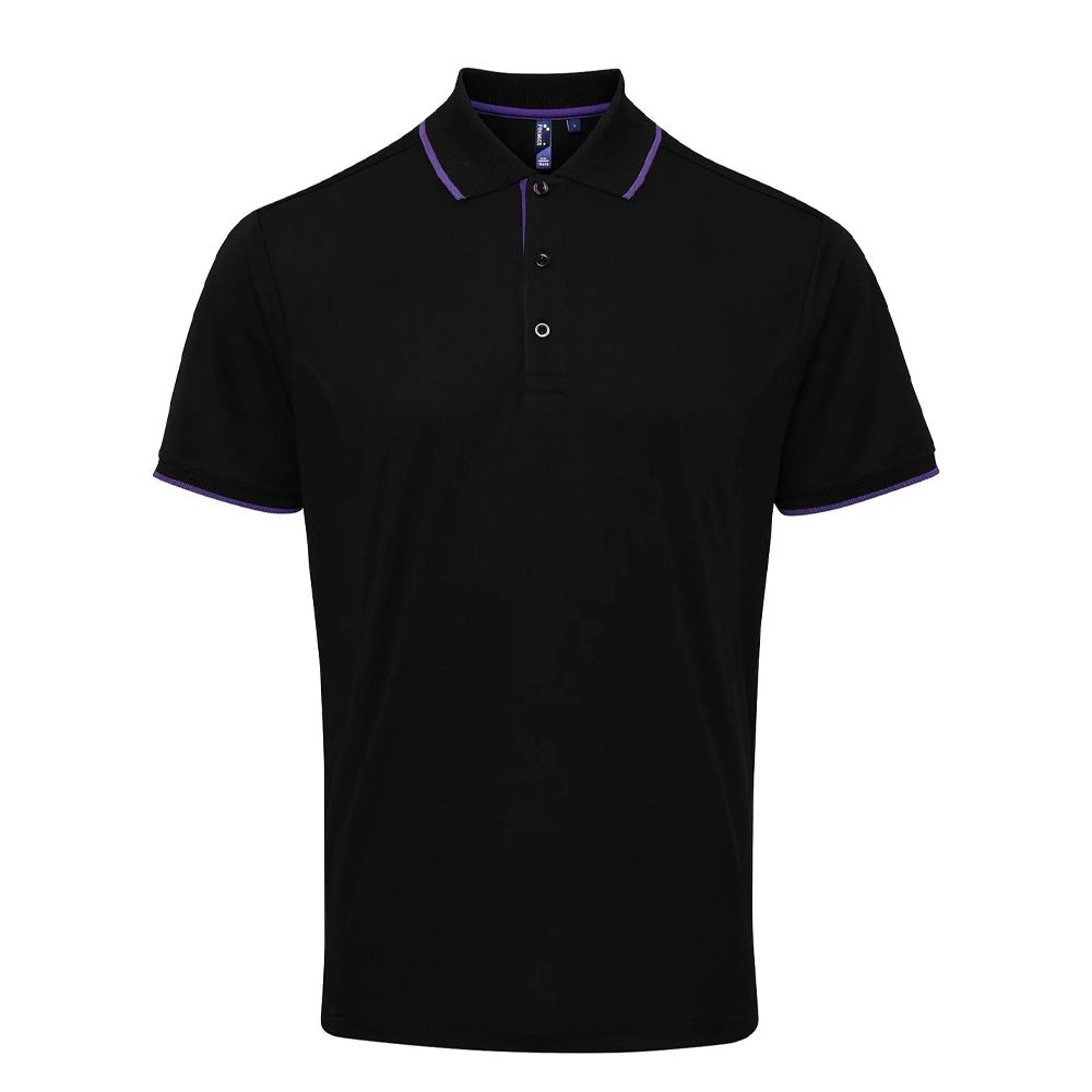 Herren-Piqué-Poloshirt mit Kontrastbesatz