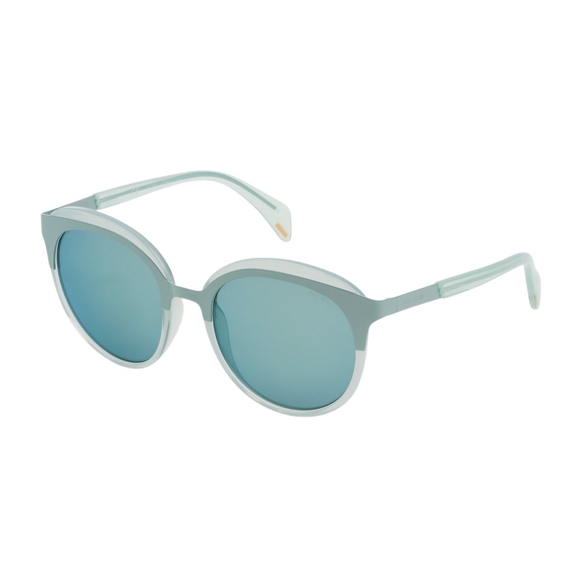 Runde Sonnenbrille mit verspiegelten Gläsern