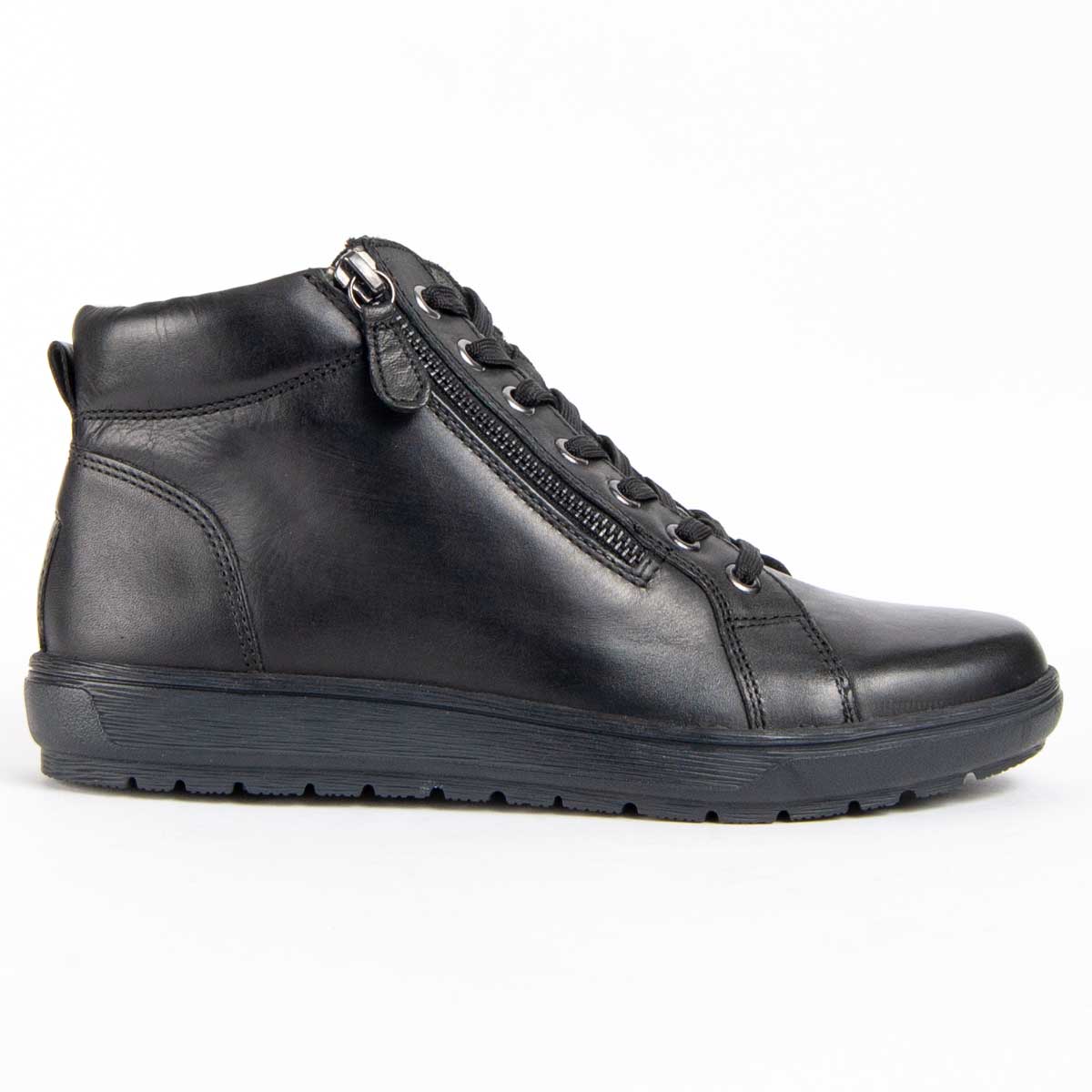 Leder-Stiefelette mit Reißverschluss