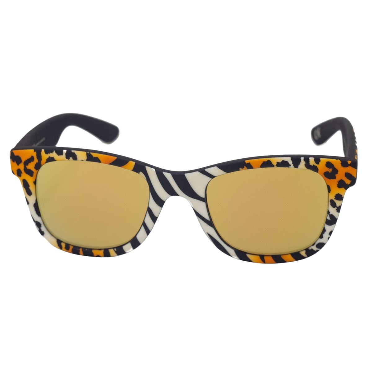 Sonnenbrille mit Acetatrahmen und Animal-Print