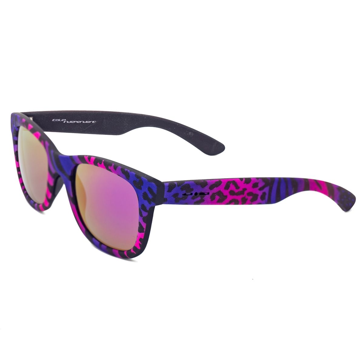 Sonnenbrille mit Acetatrahmen und Animal-Print