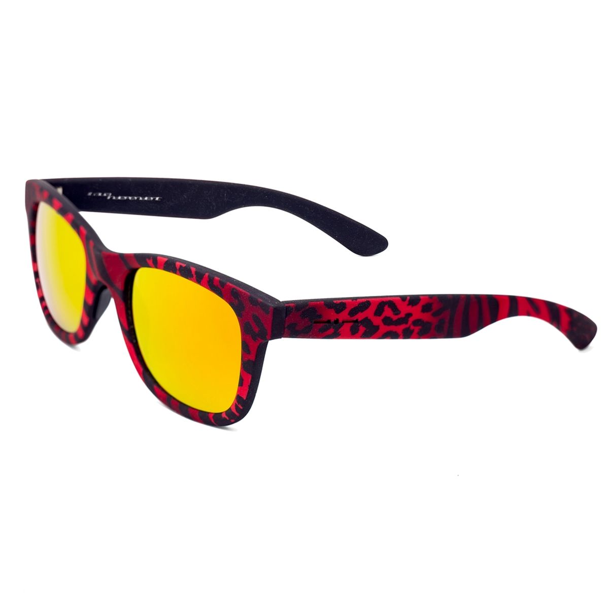 Sonnenbrille mit Acetatrahmen und Animal-Print