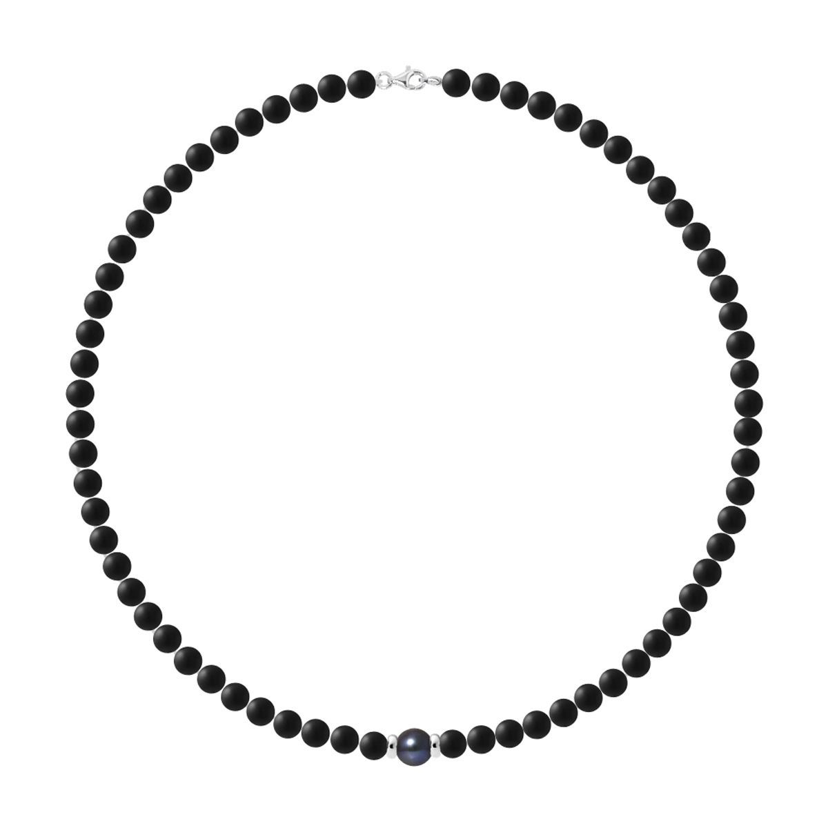 Matte Achat und Pfauenperle