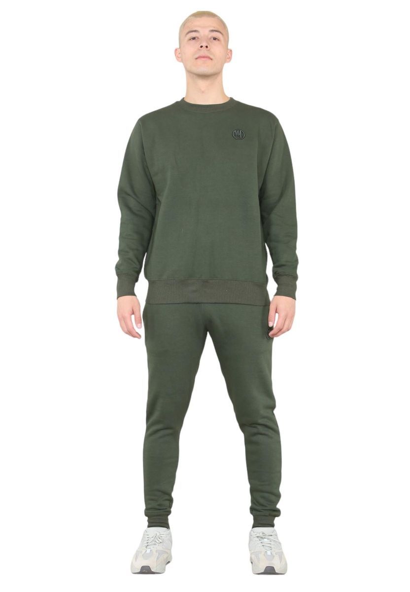 Khaki Herren Trainingsanzug mit Rundhalsausschnitt
