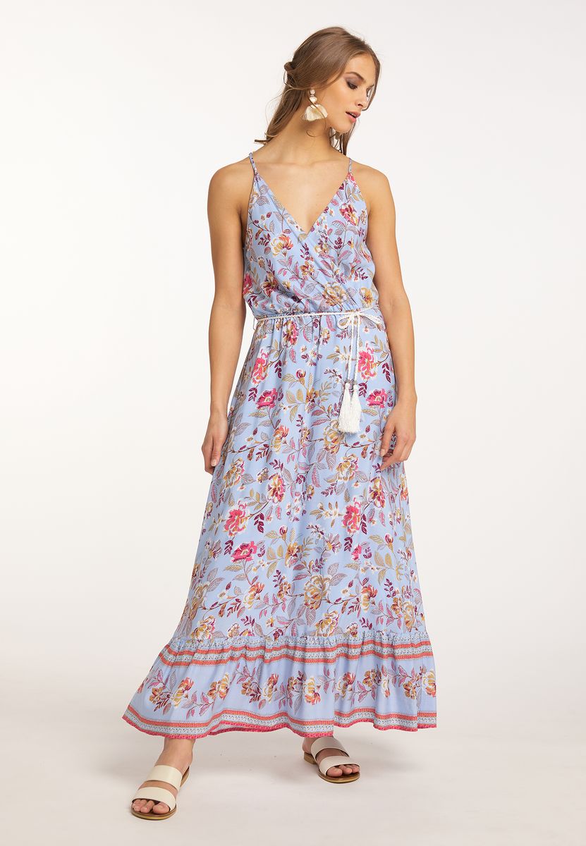 Florales Maxikleid mit Wickeloberteil