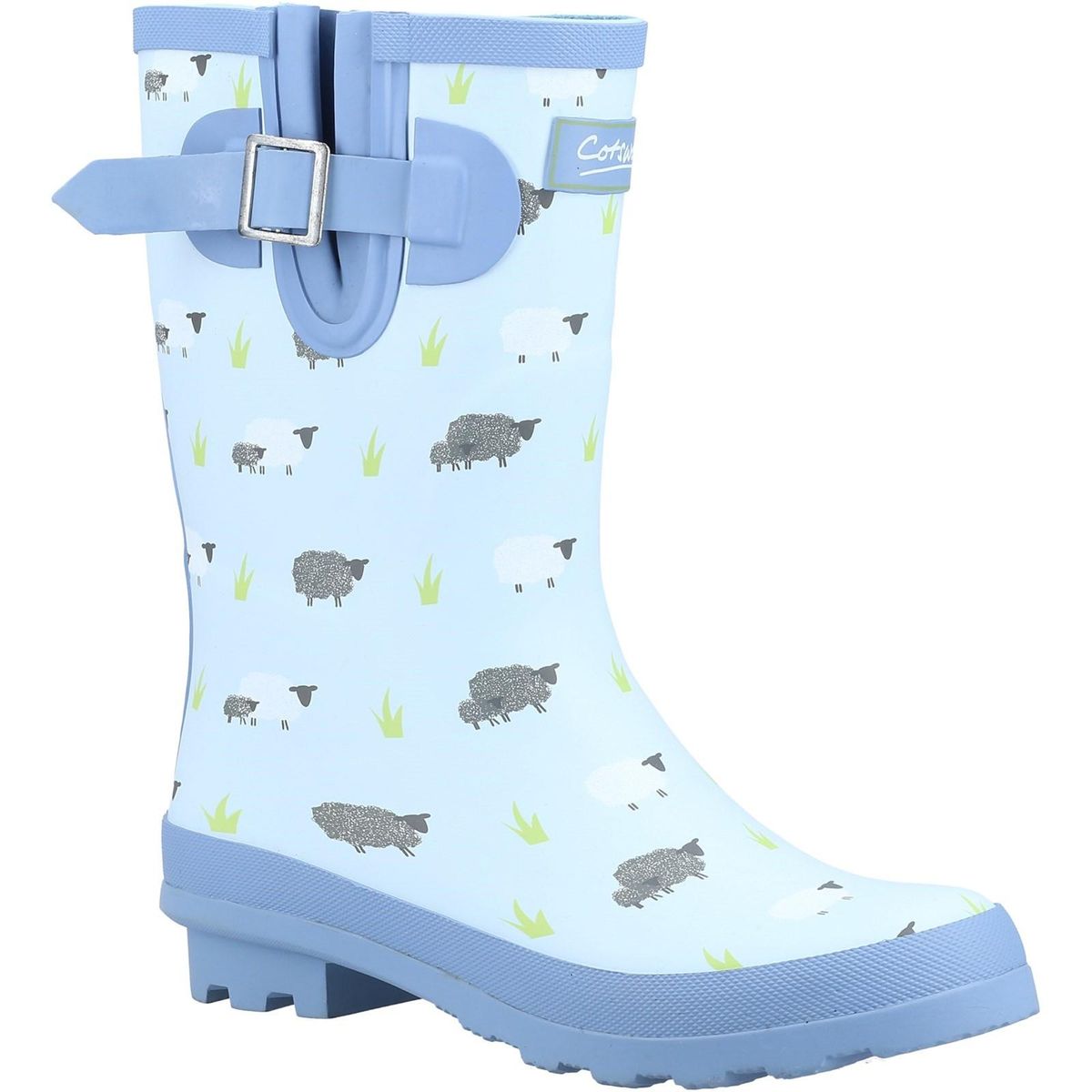 Cotswold Womens/Ladies Farmyard Sheep Mid Calf Wellington Boots (Blau)