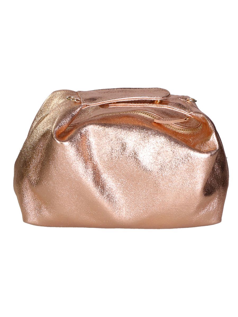 Metallic Leder Clutch mit Kettenträger