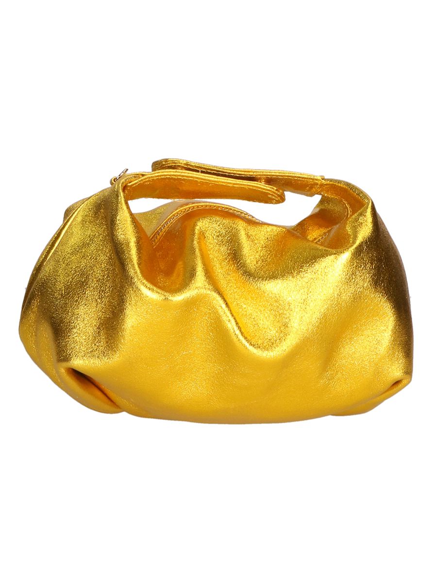 Metallic Leder Clutch mit Kettenträger