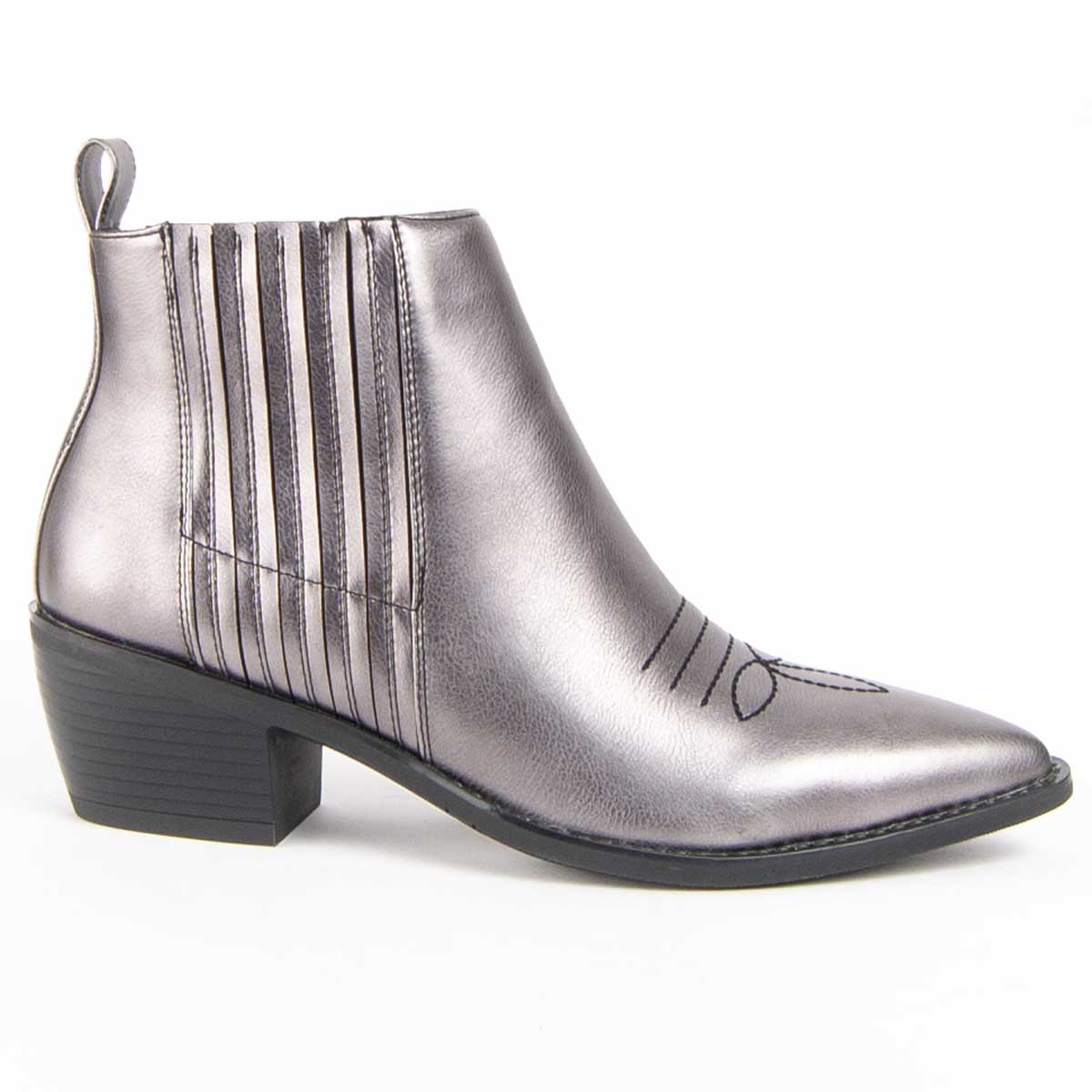 Metallisch-glänzende Western Stiefelette