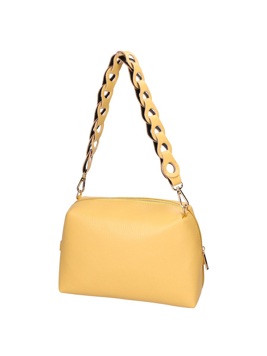 Leder-Schultertasche mit geflochtenem Griff