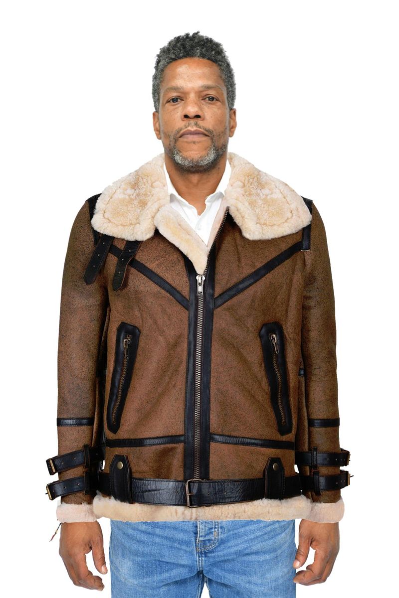 Herren Braune Vintage B3 Fliegerjacke
