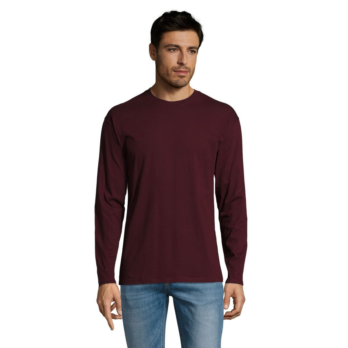 Herren Langarm T-Shirt mit Rundhalsausschnitt