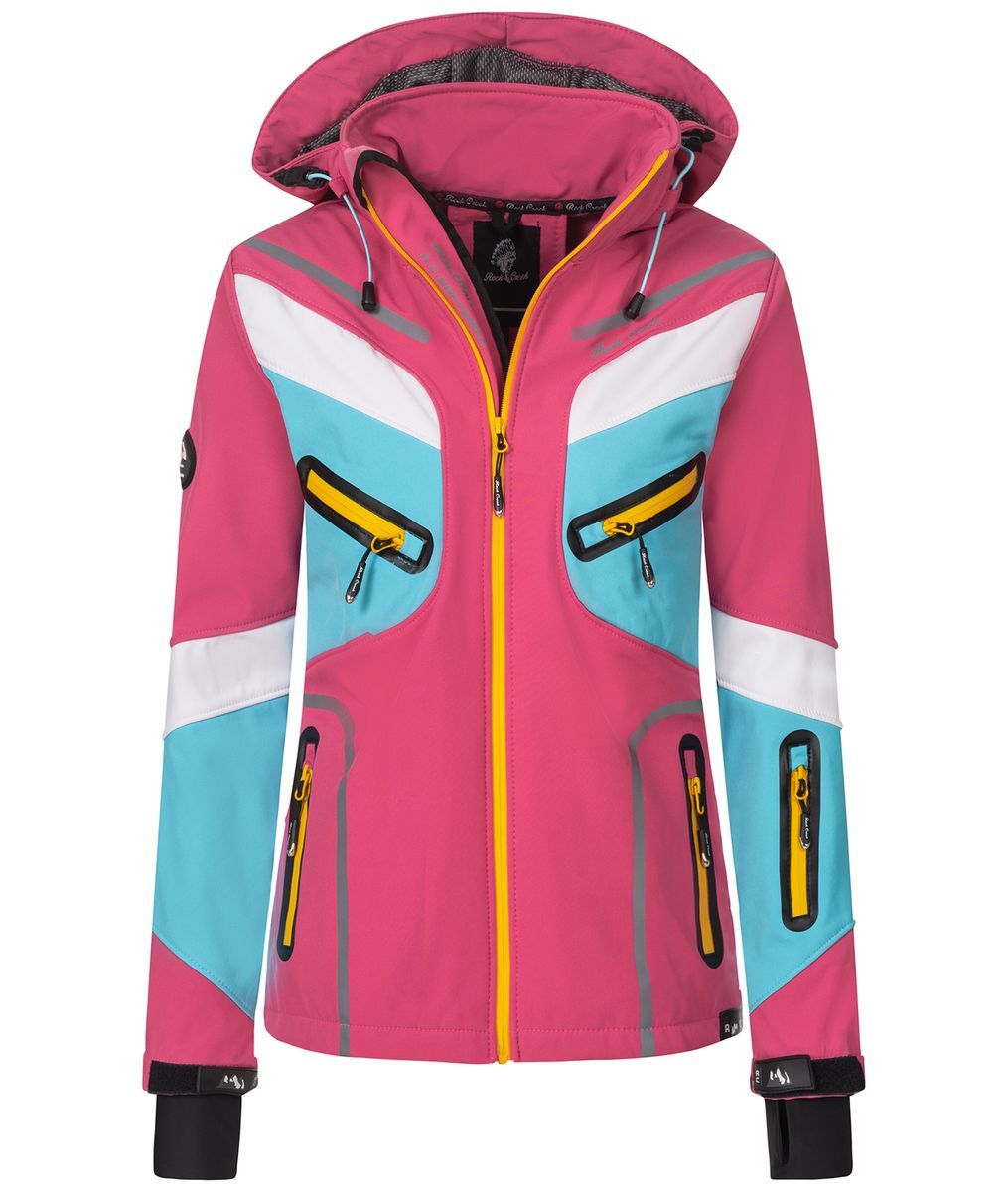 Multifunktionale Softshelljacke mit Color-Blocking