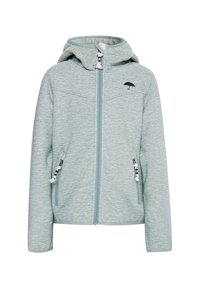 Fleecejacke mit Kapuze und Stickerei