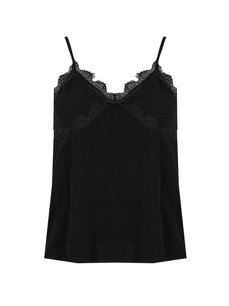 Spitzenbesetztes Cami-Top mit V-Ausschnitt