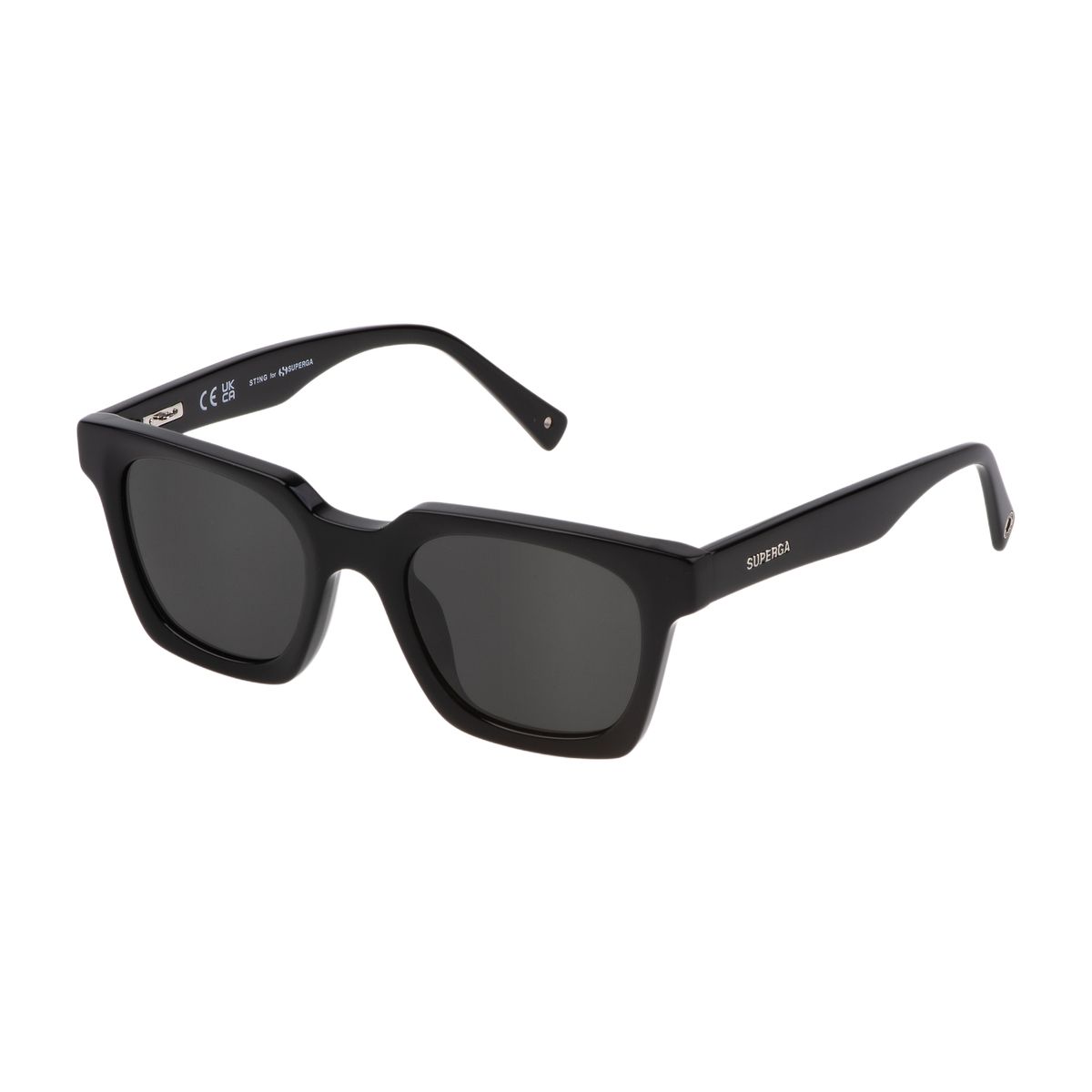 Sonnenbrille mit eckigem Rahmen in Gelb