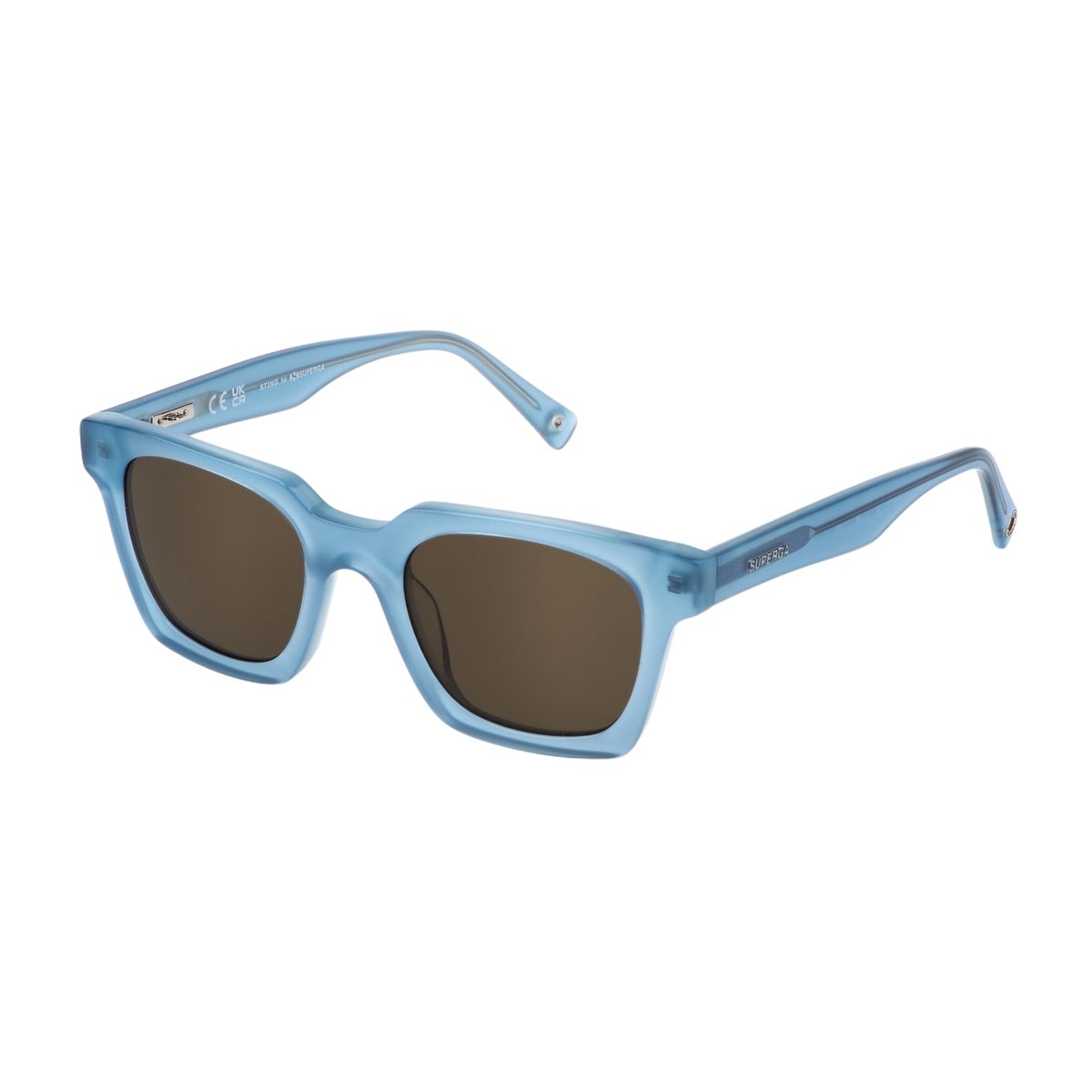 Sonnenbrille mit eckigem Rahmen in Gelb