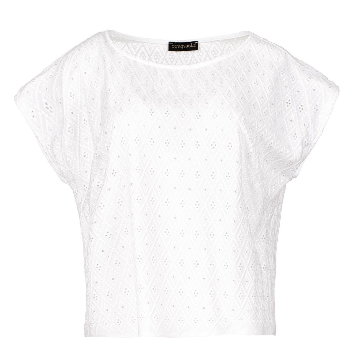 Besticktes gewebtes Kurzarm-Top