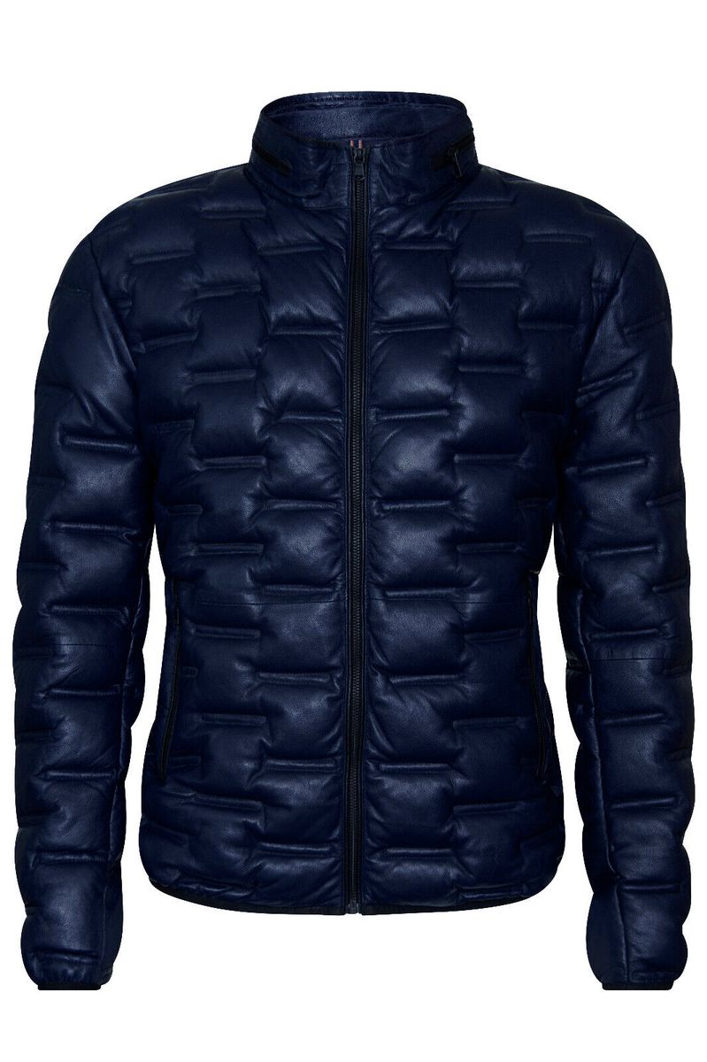 Herren Gesteppte Puffer Lederjacke