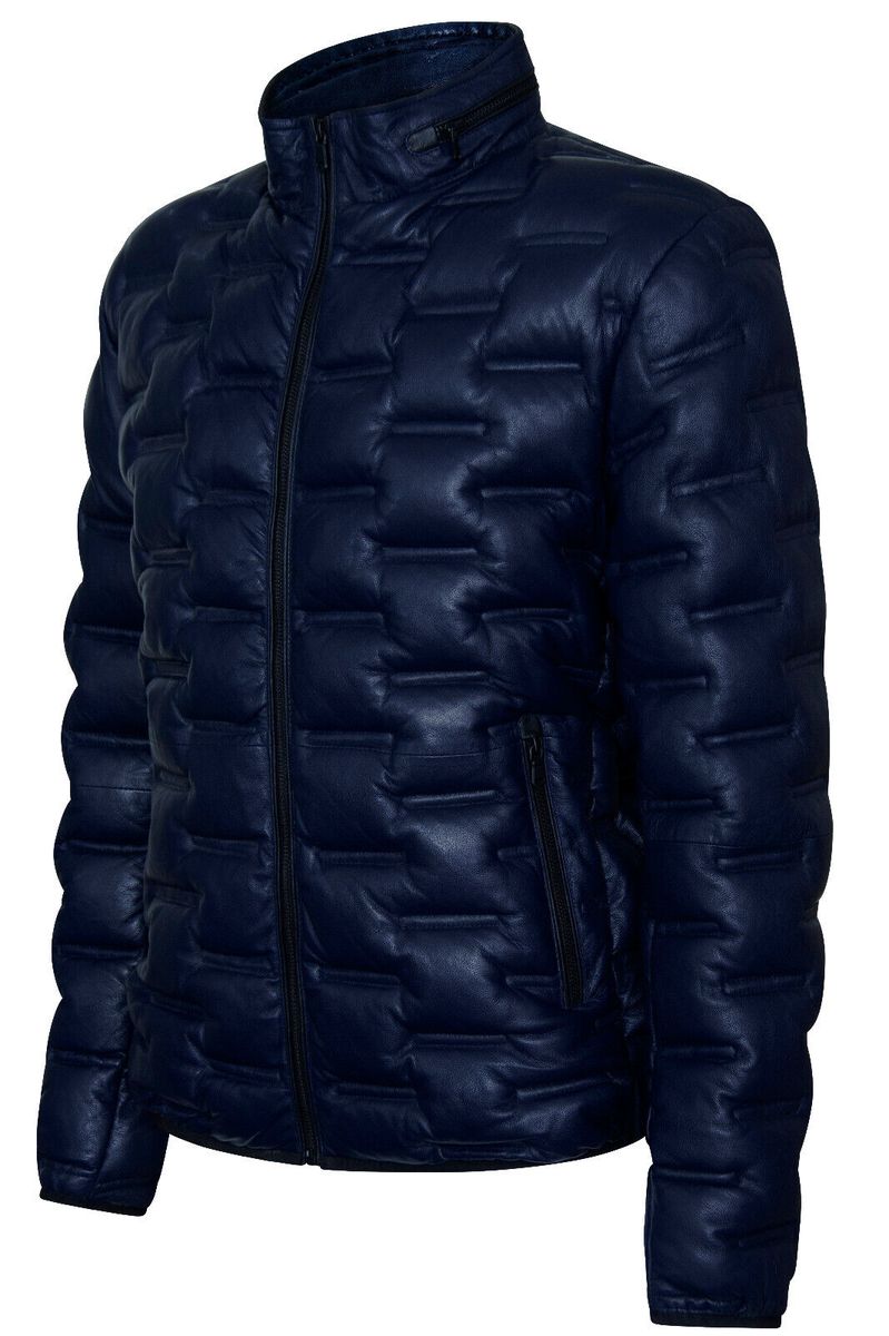 Recife Leder-Puffer-Bomberjacke