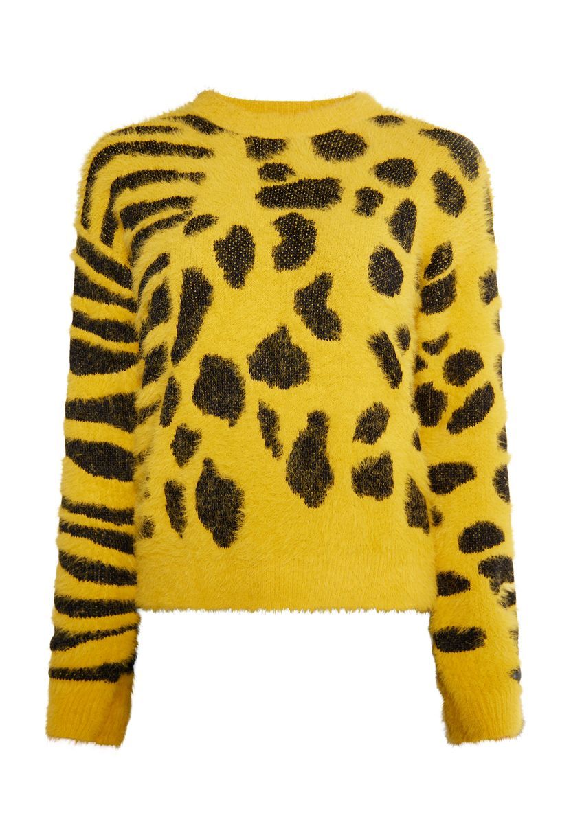 Mymo Strickpullover Damen dunkelgelb