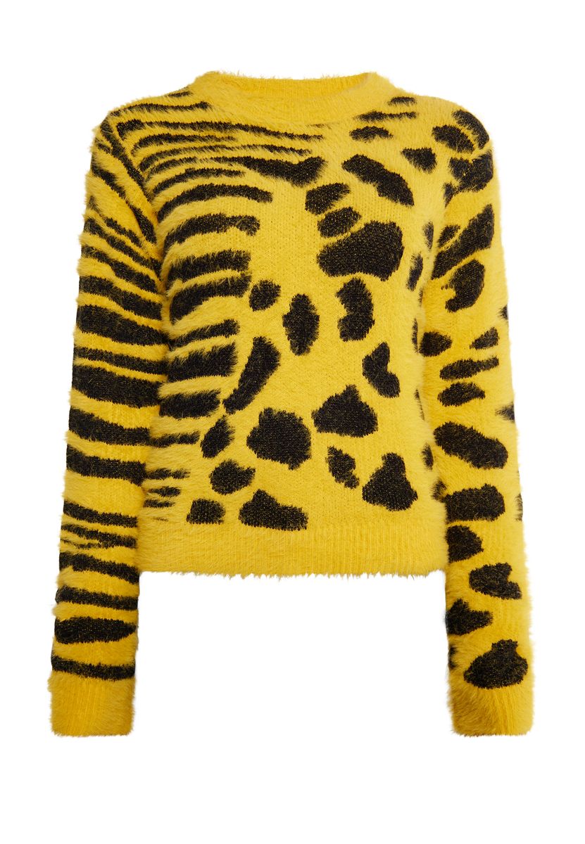 Mymo Strickpullover Damen dunkelgelb