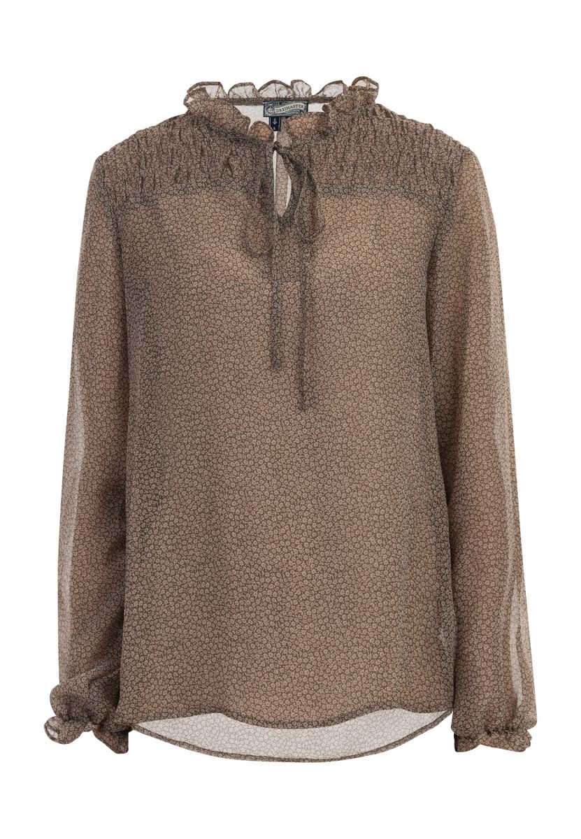 Dreimaster Bluse Damen Olivenwollweiß