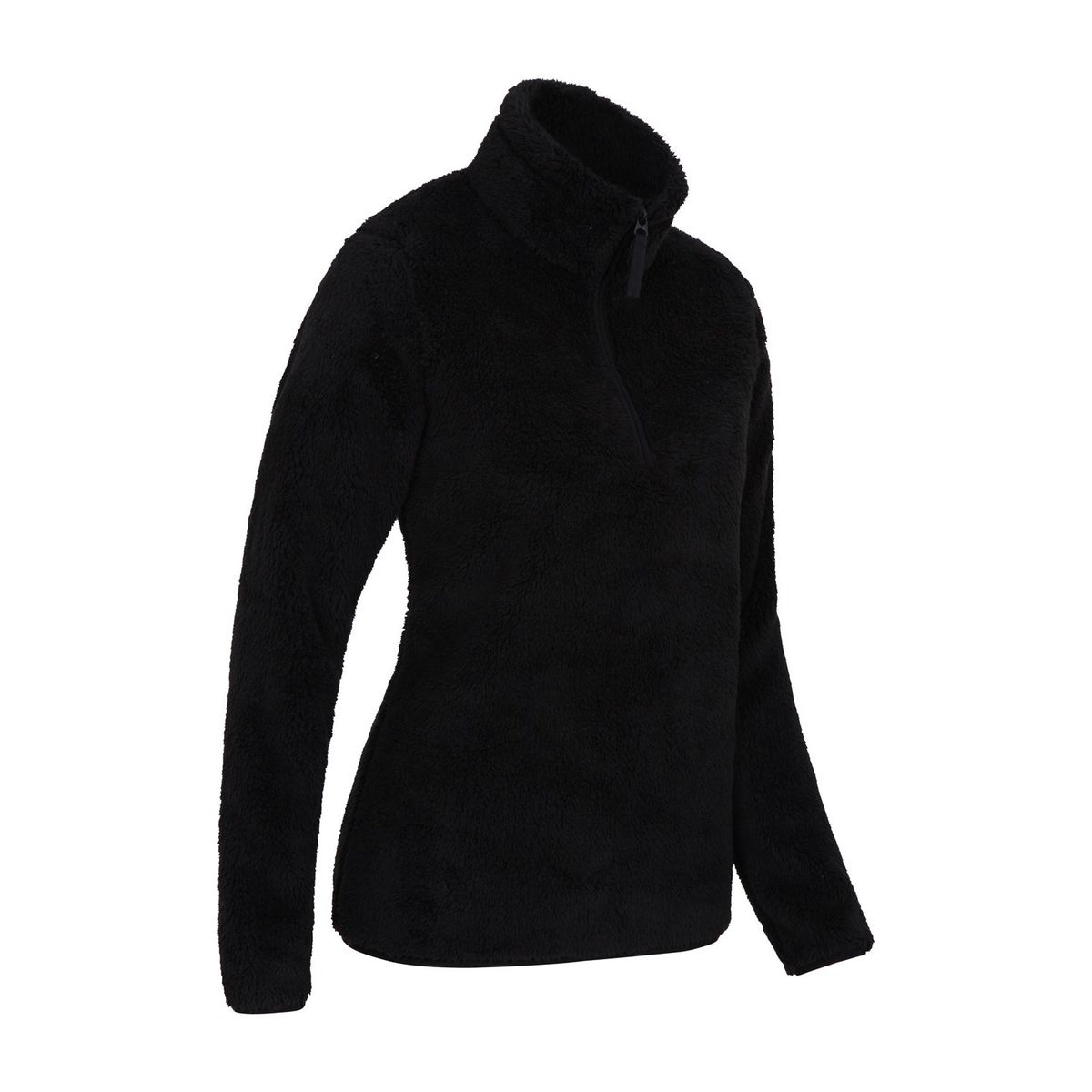 Kuscheliger Teddy-Fleece-Pullover mit Viertelreißverschluss