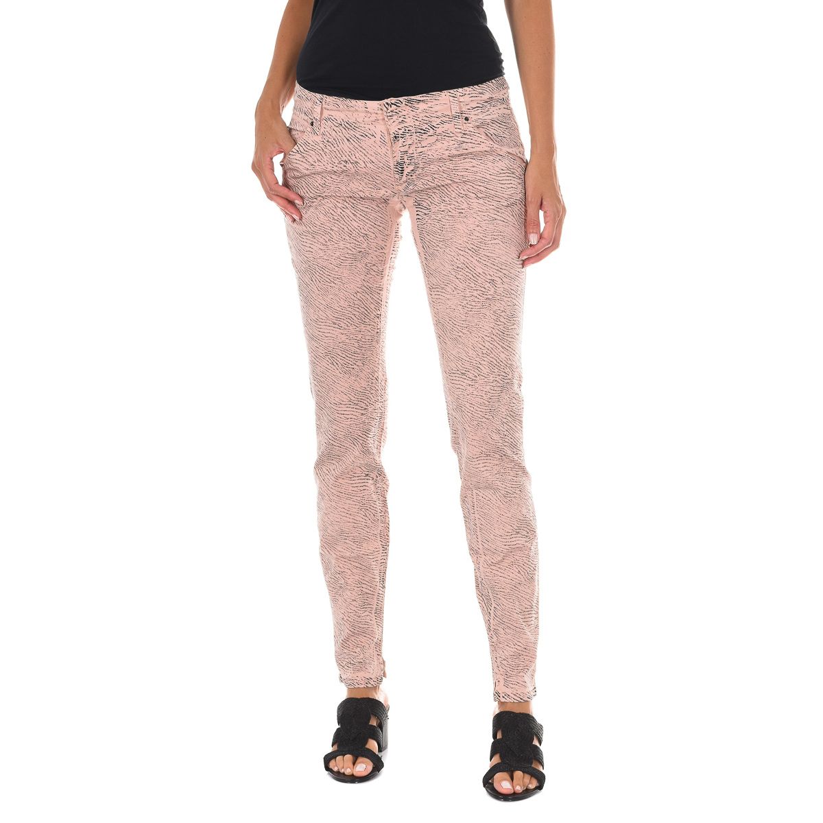 Schmal geschnittene Hose mit Animal-Print