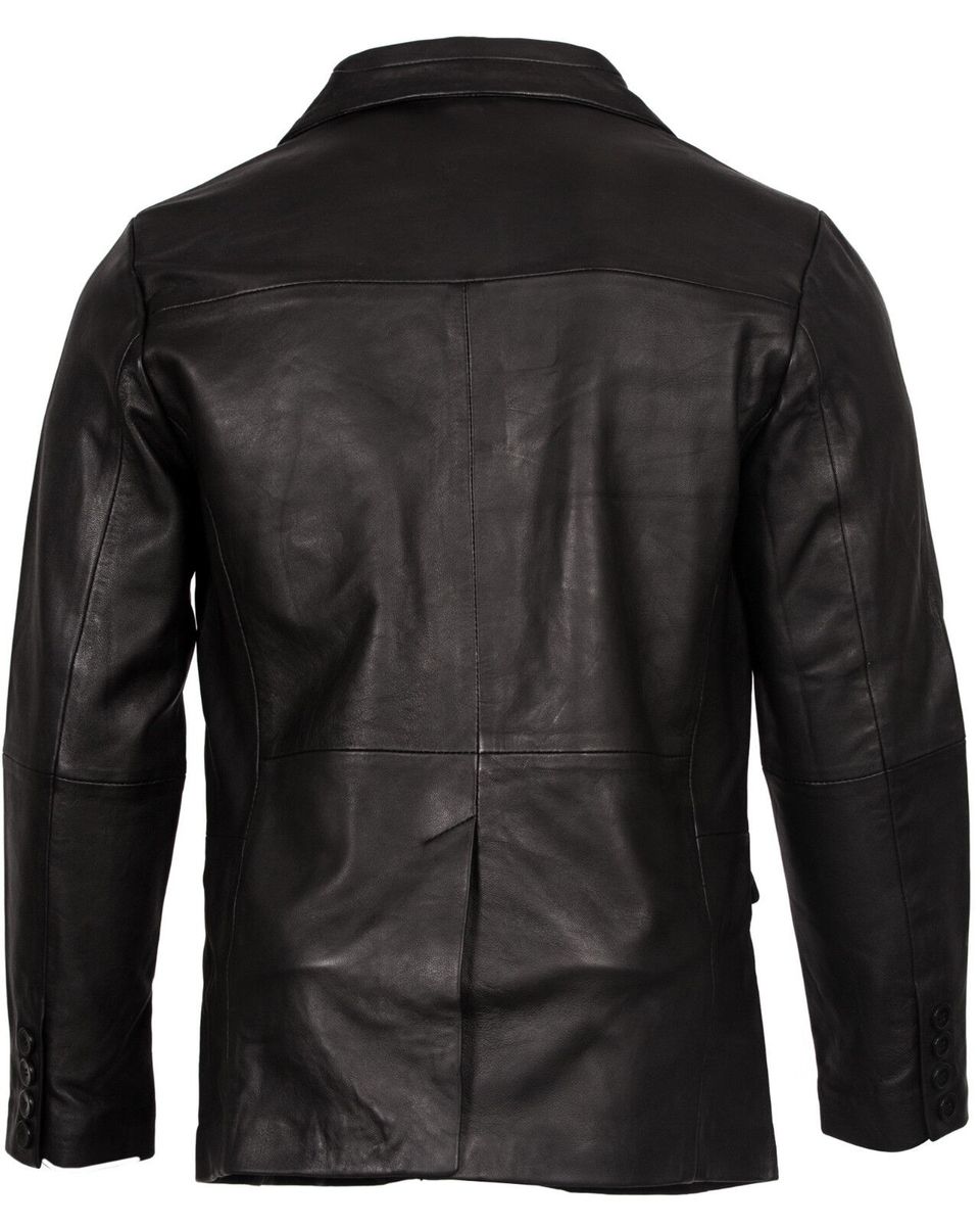 Klassischer einreihiger Lederblazer