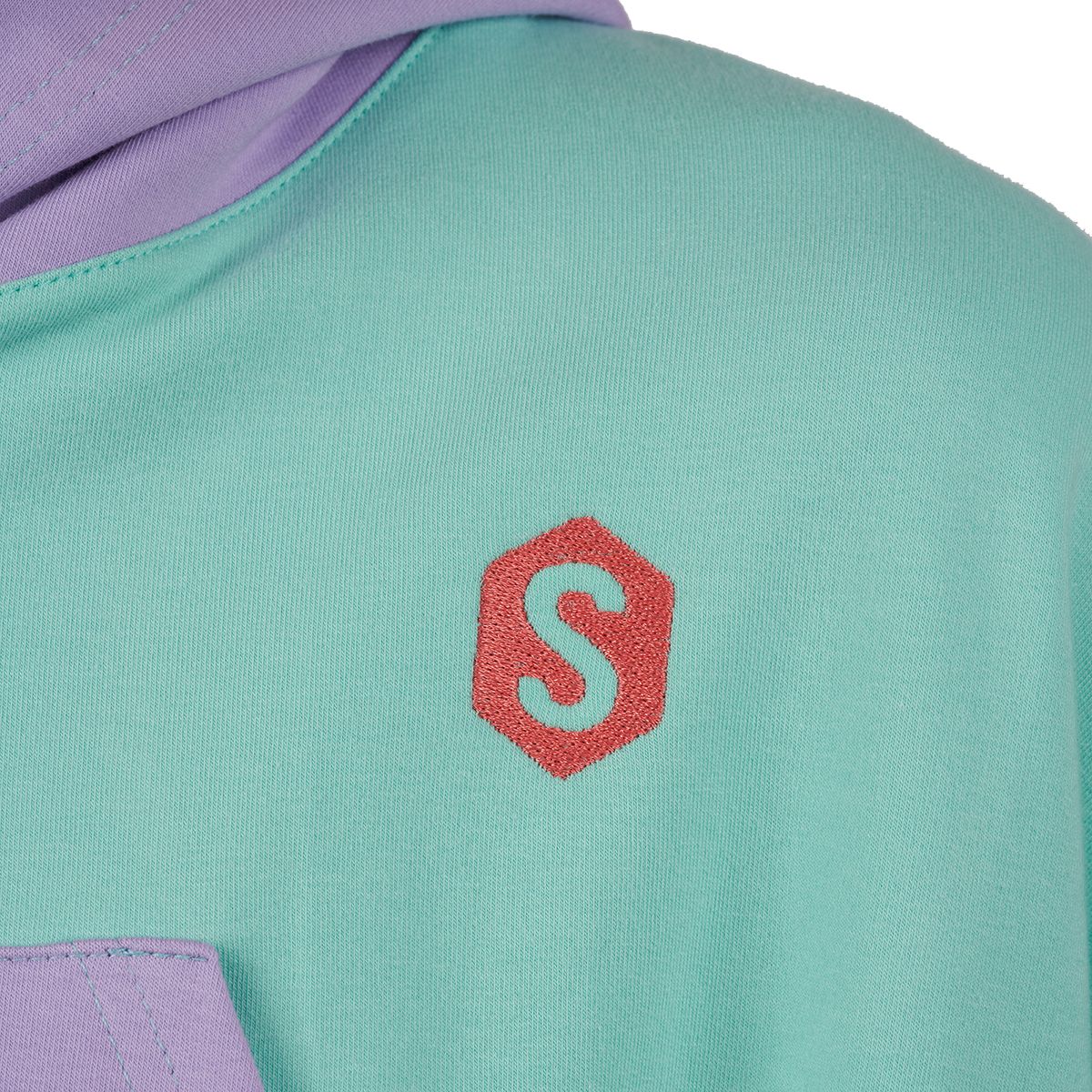 Kurzer Color-Block Pastel Hoodie