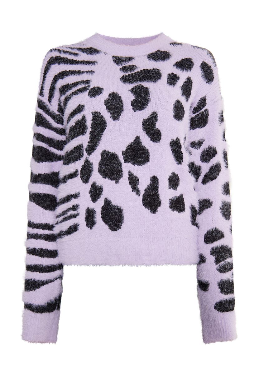 Mymo Strickpullover Damen violett