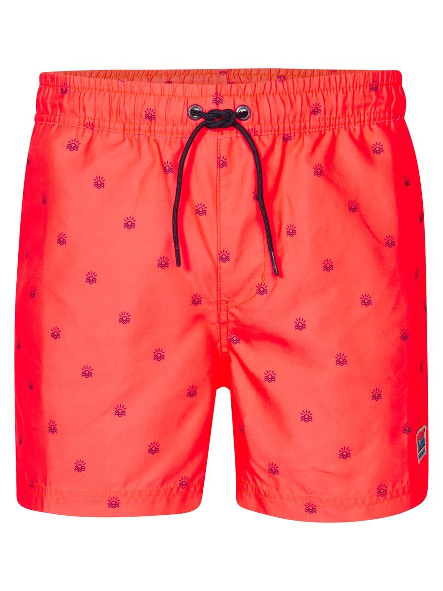 Badeshorts mit Allover-Muster und Kordelzug