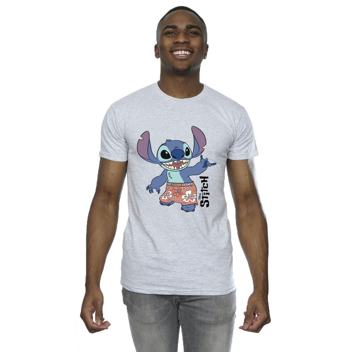 Baumwoll-T-Shirt mit Stitch-Grafikprint