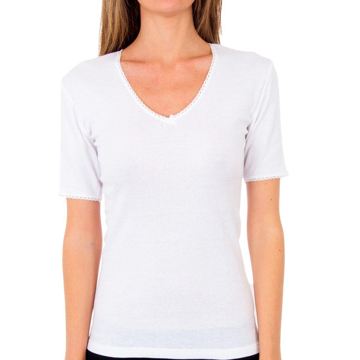 Thermo Kurzarm T-Shirt mit Spitze