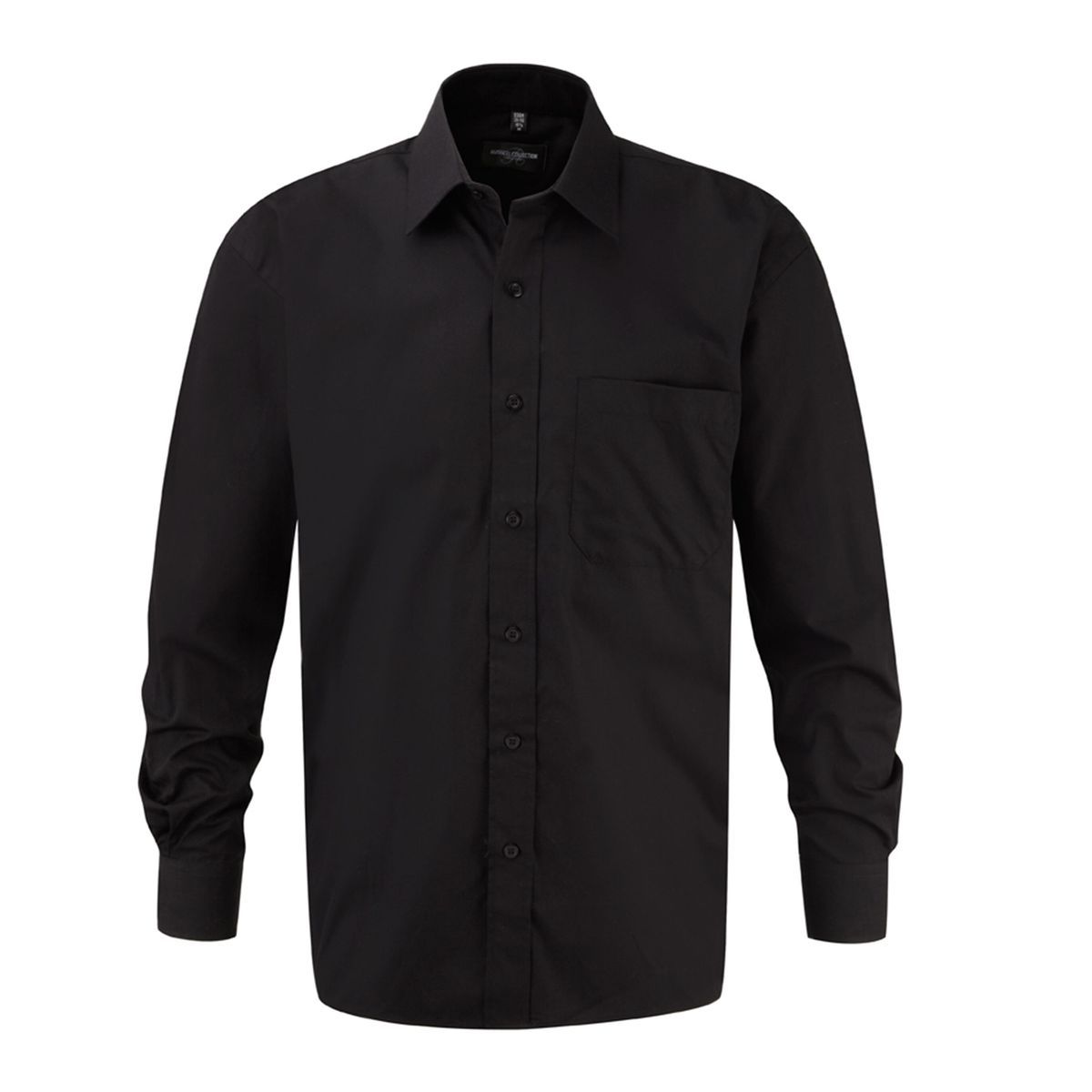Russell Collection - Hemd für Herren Langärmlig (Schwarz)