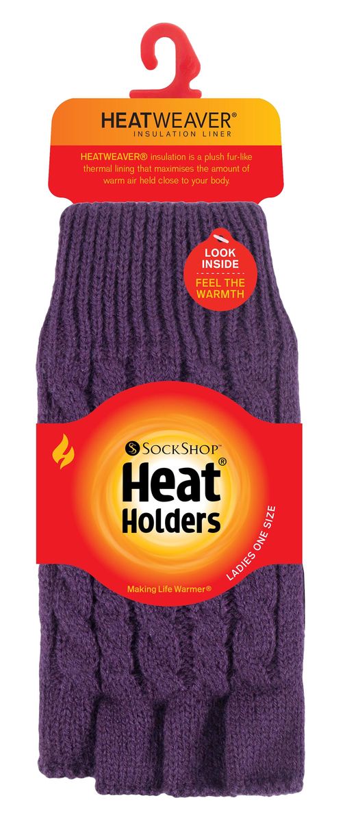 Fingerlose Thermo-Handschuhe mit Zopfmuster