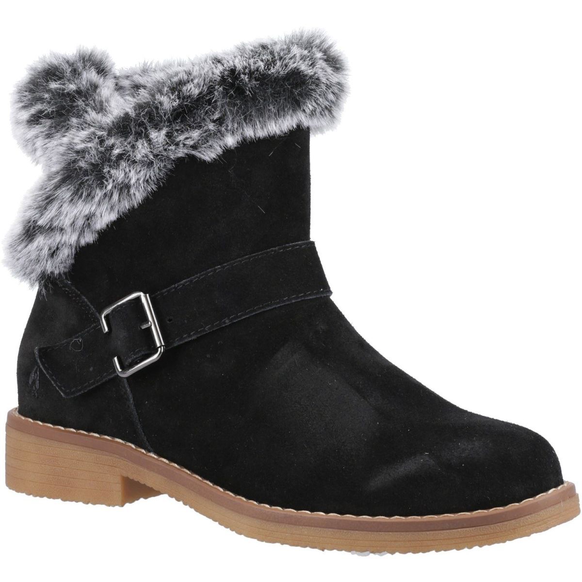Hush Puppies Hannah Wildleder Damen Schwarz Stiefel