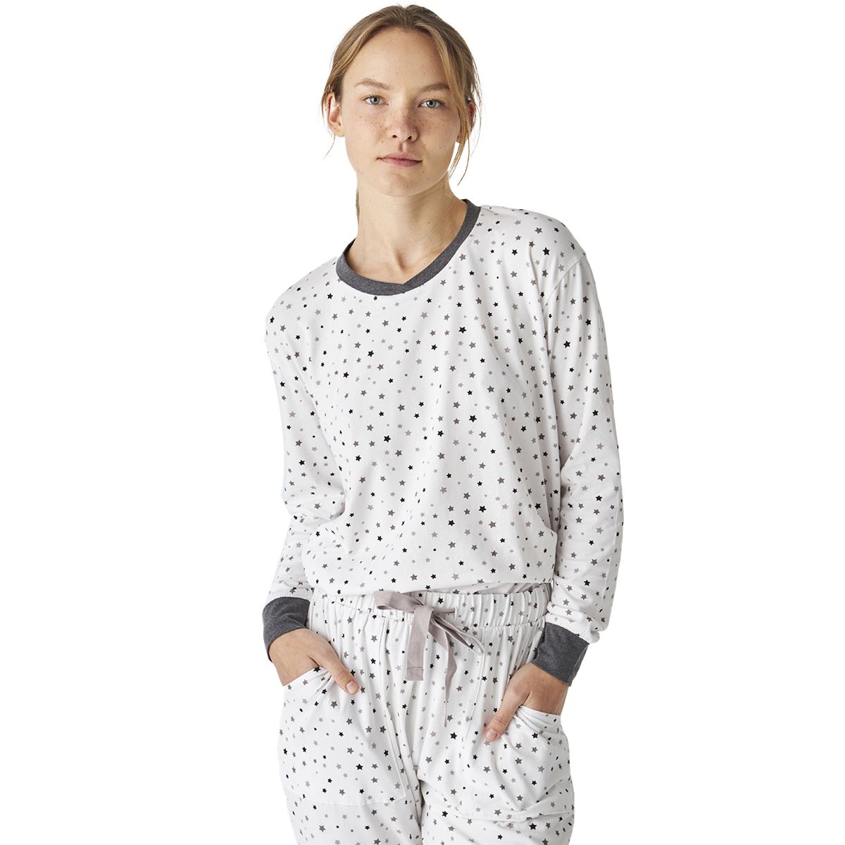 Baumwoll-Pyjama-Set mit Sternenmuster
