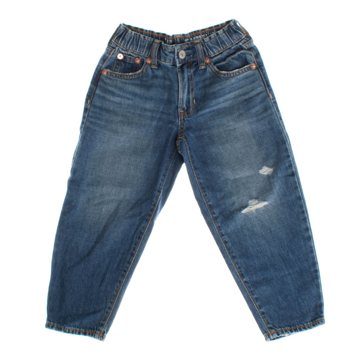 Mädchen Barrel Jeans mit hohem Bund