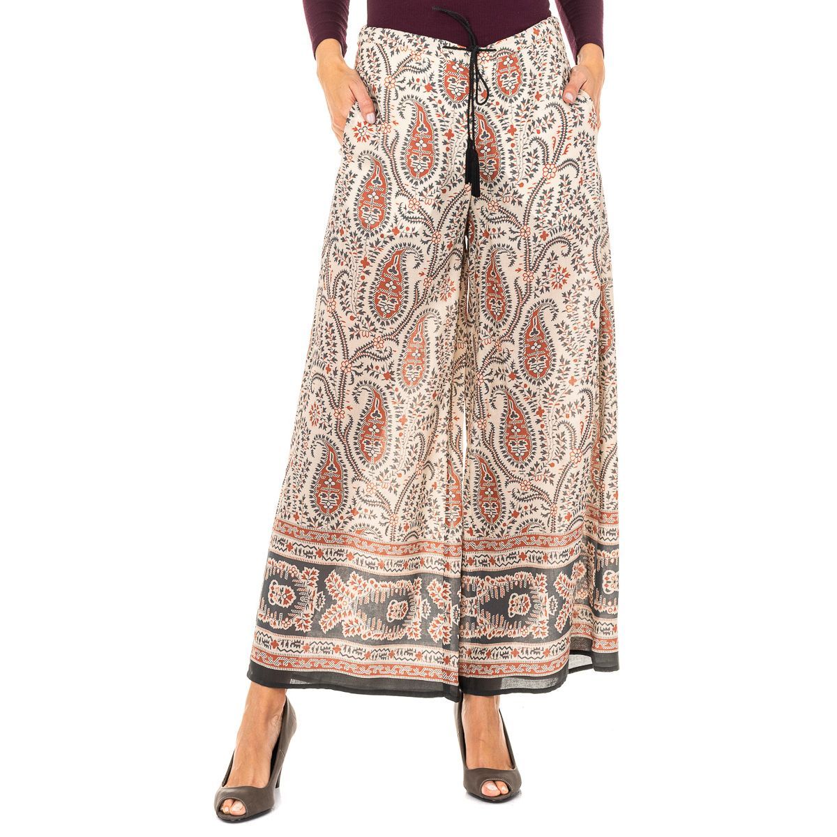 Weites Bein Paisley-Muster Palazzo Hose