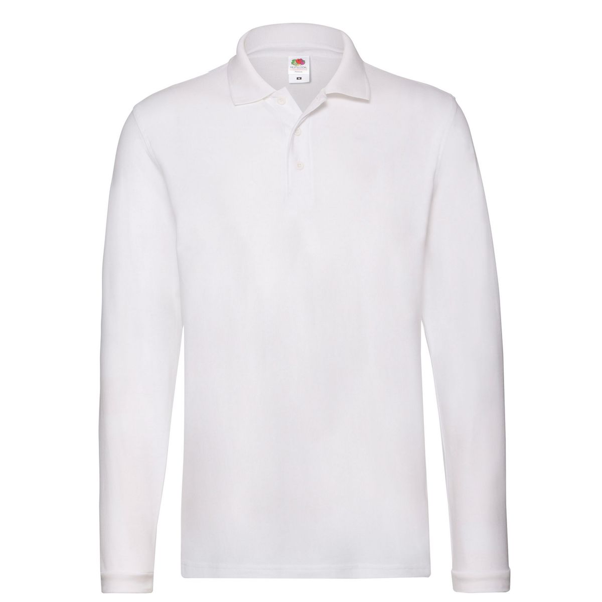 Fruit of the Loom - Poloshirt für Herren Langärmlig (Weiß)