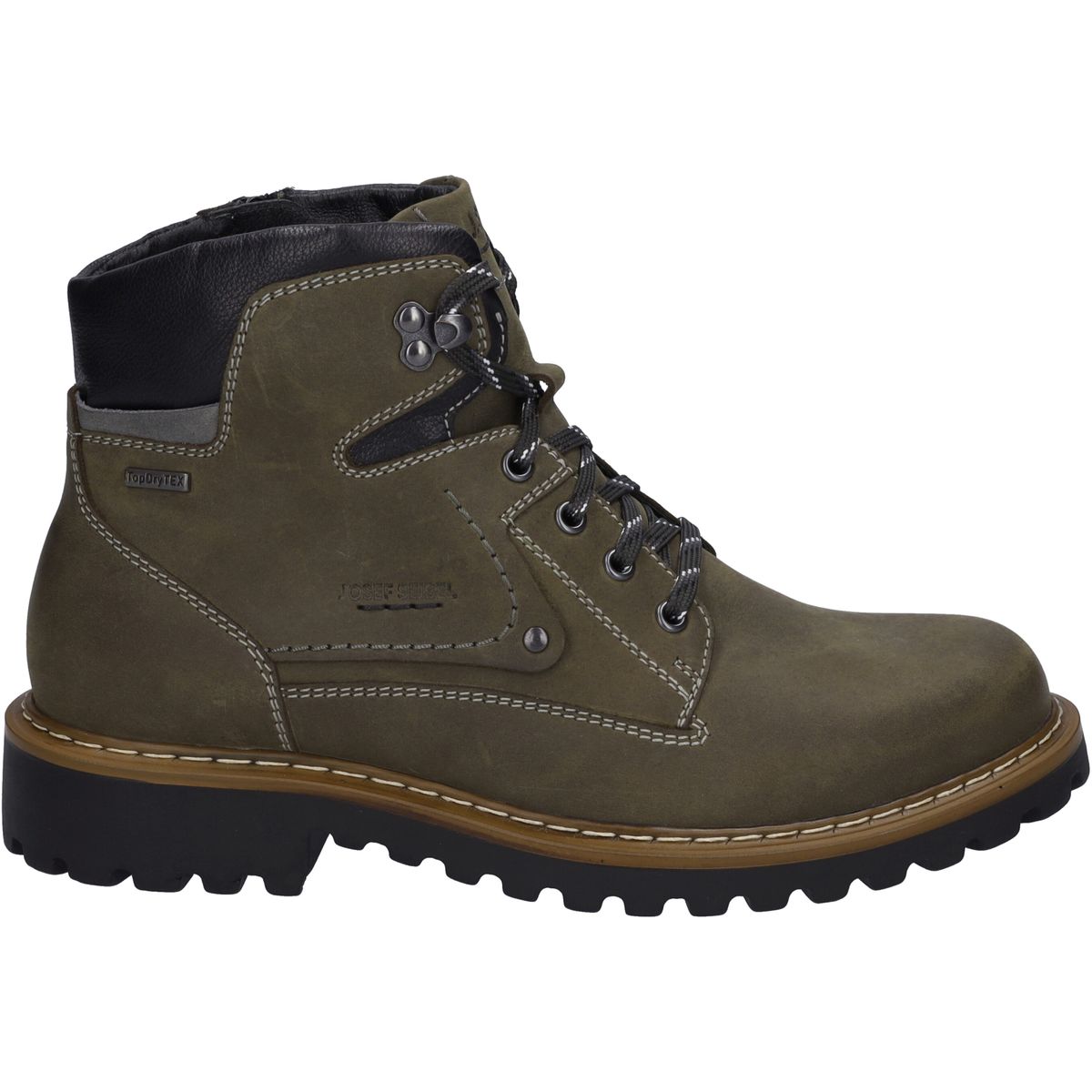 Robuste Schnür-Stiefeletten aus Nubukleder