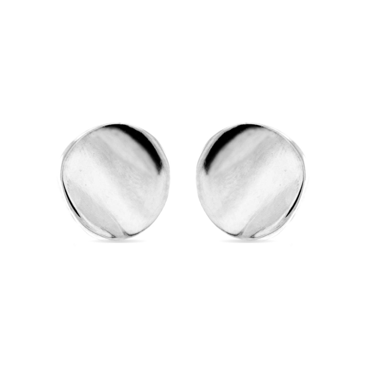 Organische Scheiben-Ohrstecker aus Sterlingsilber