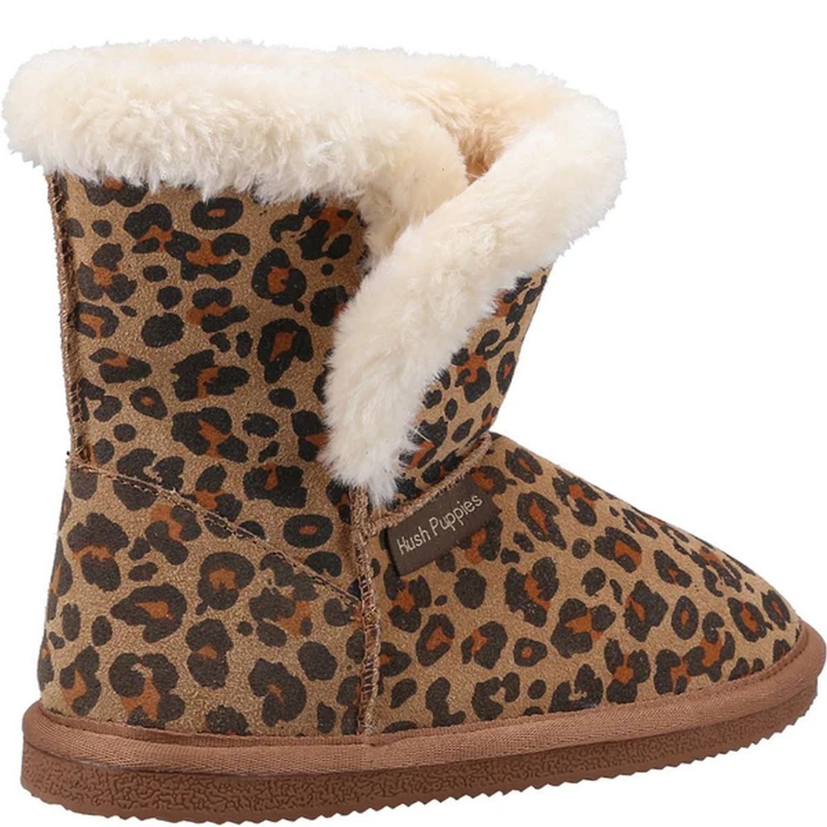 Gefütterte Stiefel mit Leopardenmuster